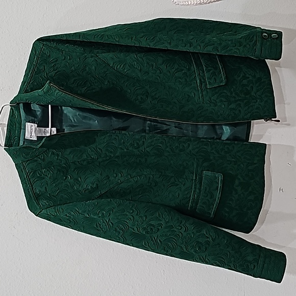 Chico’s Jacket Blazer Emerald Green Zip Front Lined Career Casual Size S - Picture 16 of 16